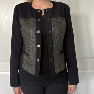 Vintage CAbi Black and Gray/ Green Blazer